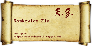 Roskovics Zia névjegykártya